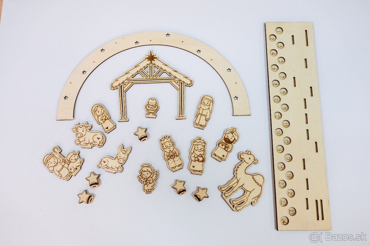 Adventný kalendár - drevený Betlehem - 10