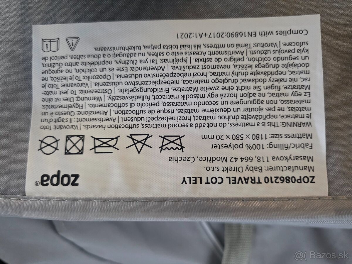 Cestovná postieľka + matrac + plachty - 10