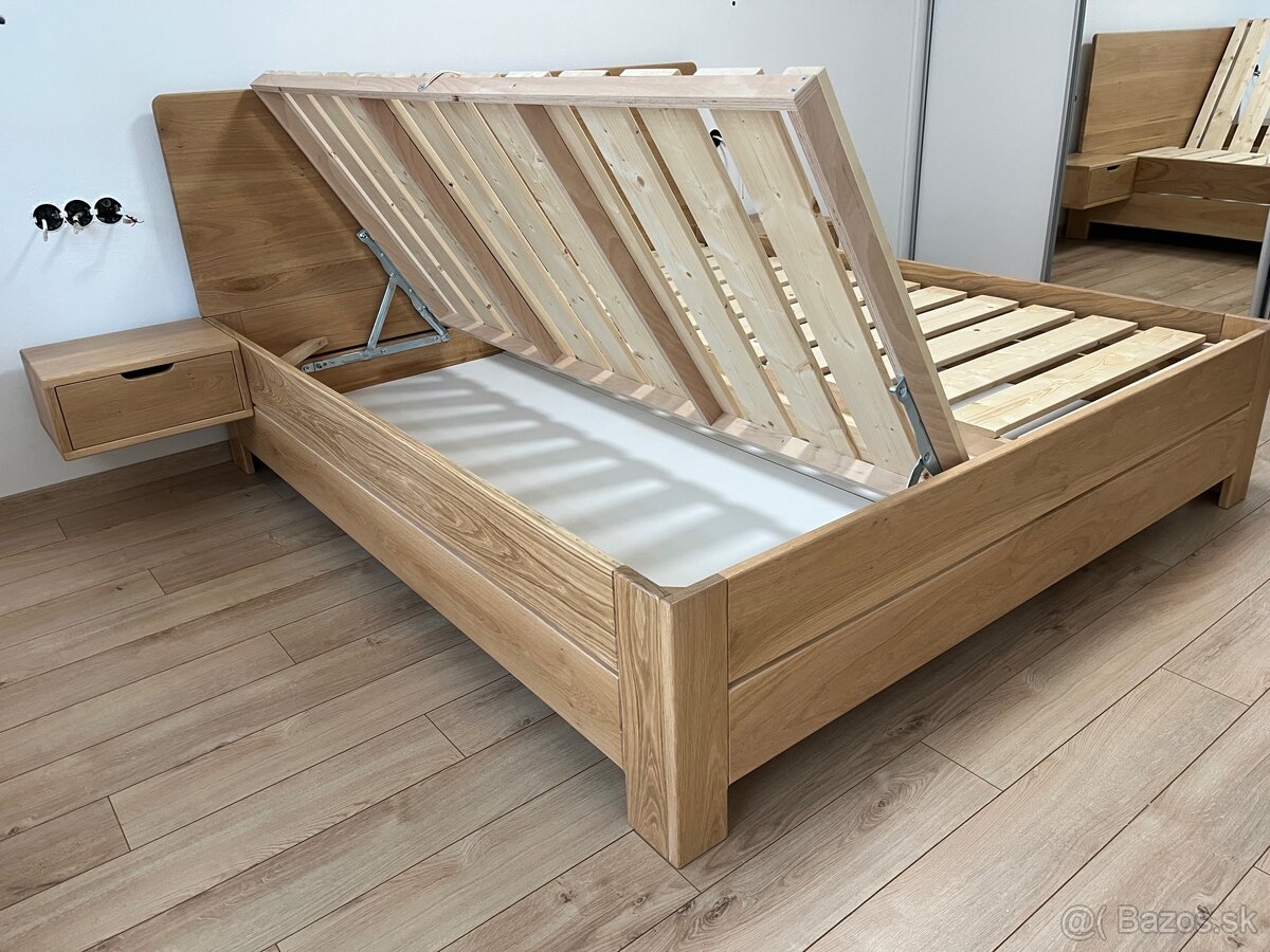 Dubová posteľ s úložným priestorom - 10