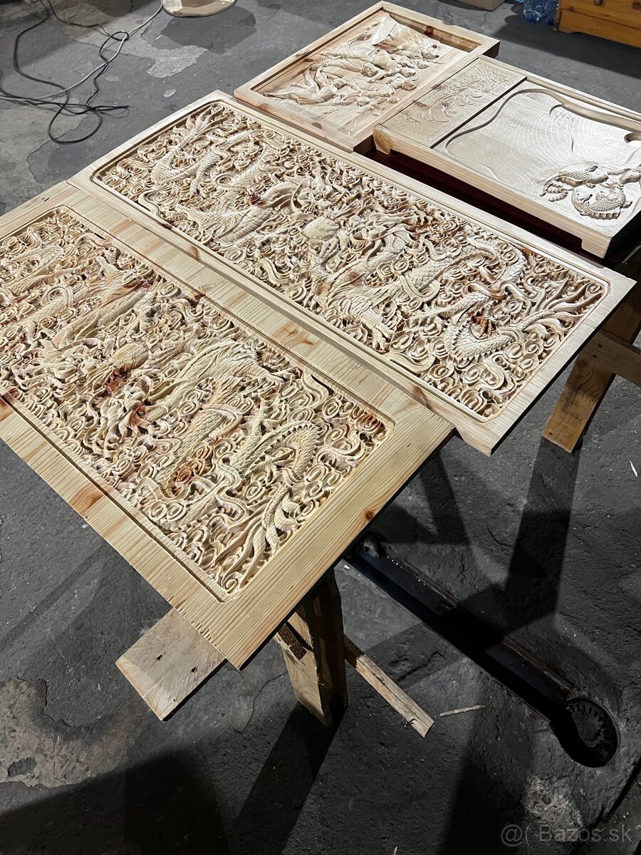 Drevený obraz – Zlatý drak - 10