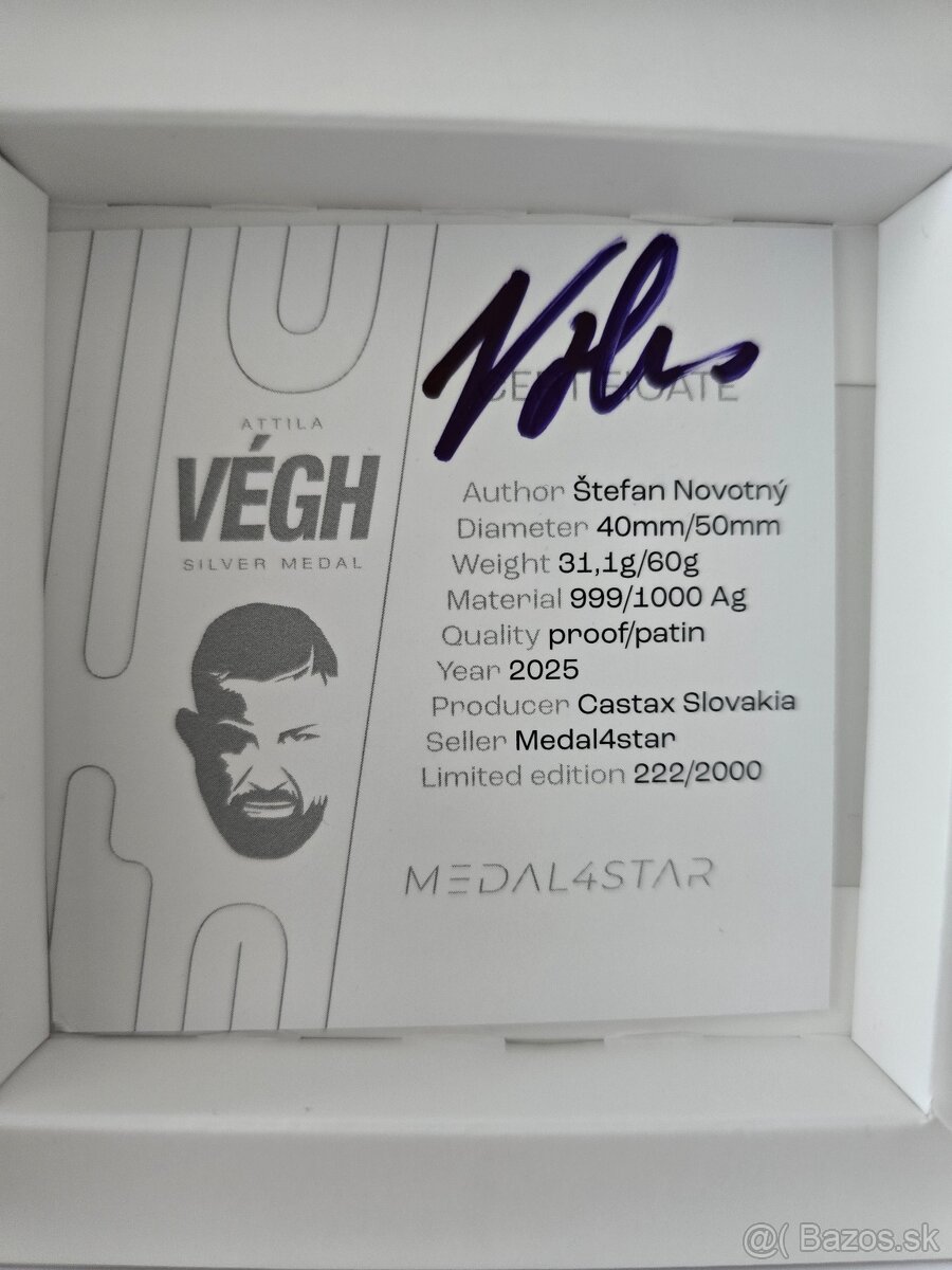 Strieborna medaila Attila Vegh - 10