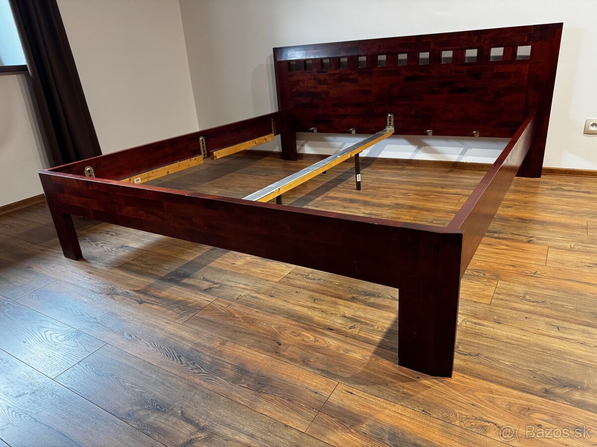 Masivna ceresnova manzelska postel - 10