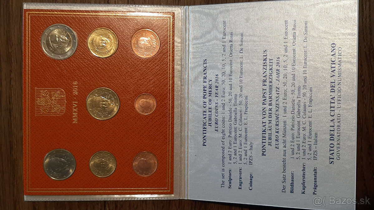 Kompletná zbierka UNC euromincí Vatikán (2002–2024)na predaj - 10