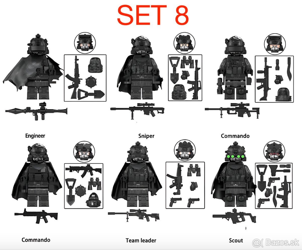 Rôzne sety vojakov 1 + doplnky - typ lego - 10