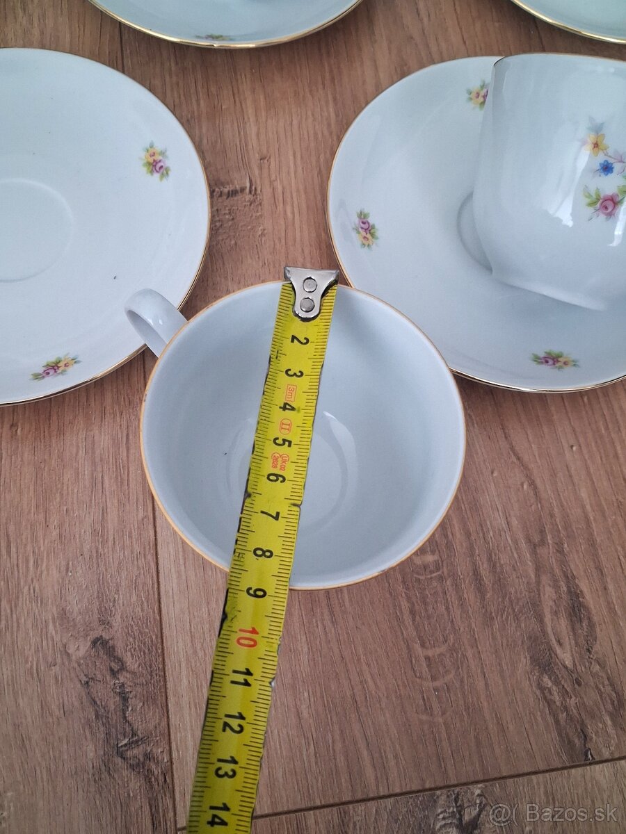 Porcelánová kávová sada - šálky + podšálky - 10