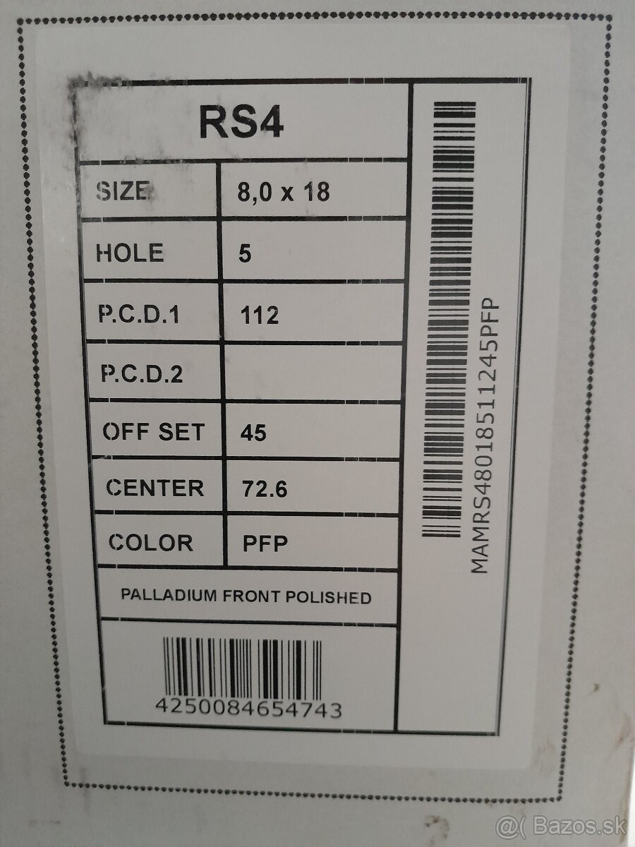 Alu disky R18 5x112 Et45 8J MAM RS4 PFP Seat Audi Vw Škoda - 10