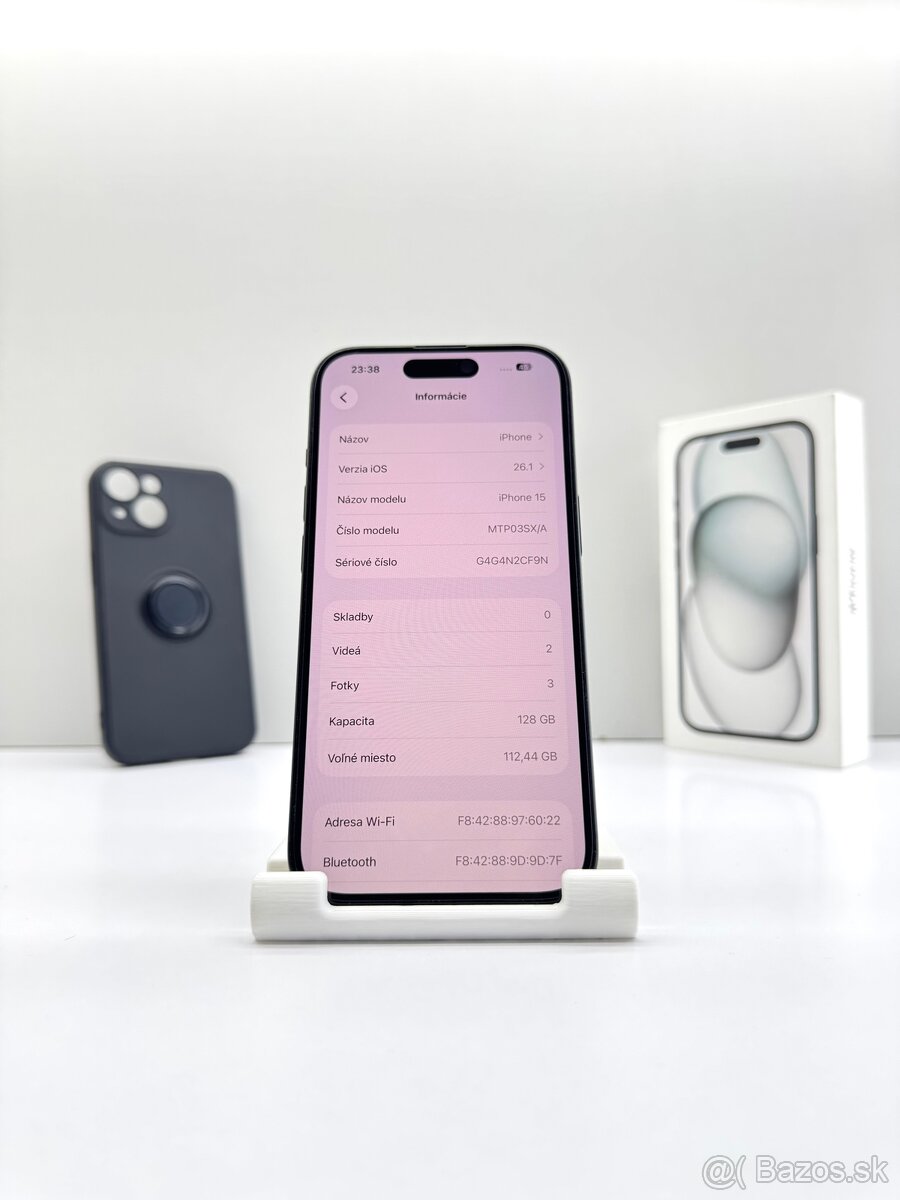 iPhone 15 128GB BLACK TOP STAV ORIGINÁL - 10
