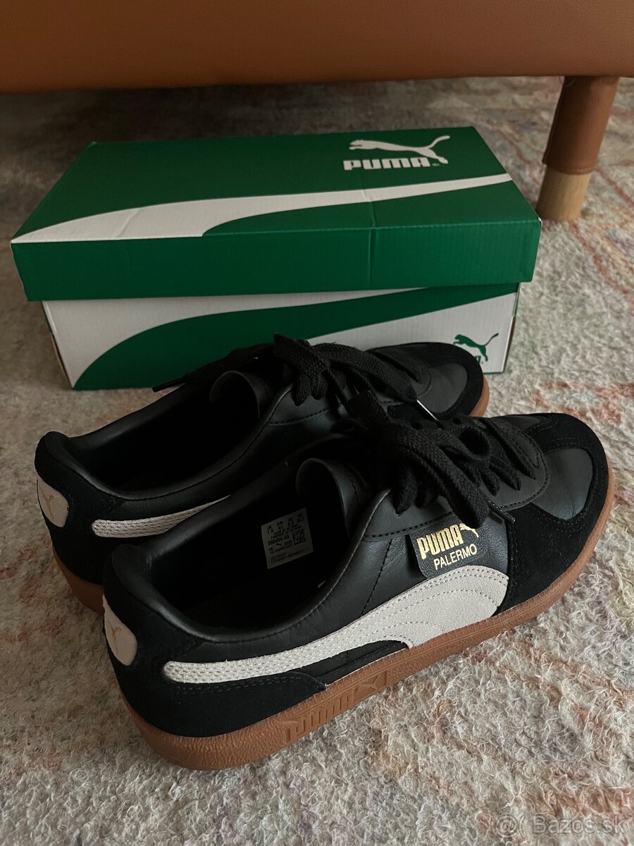PUMA Palermo tenisky koža čierno biele veľkosť 41 - 10