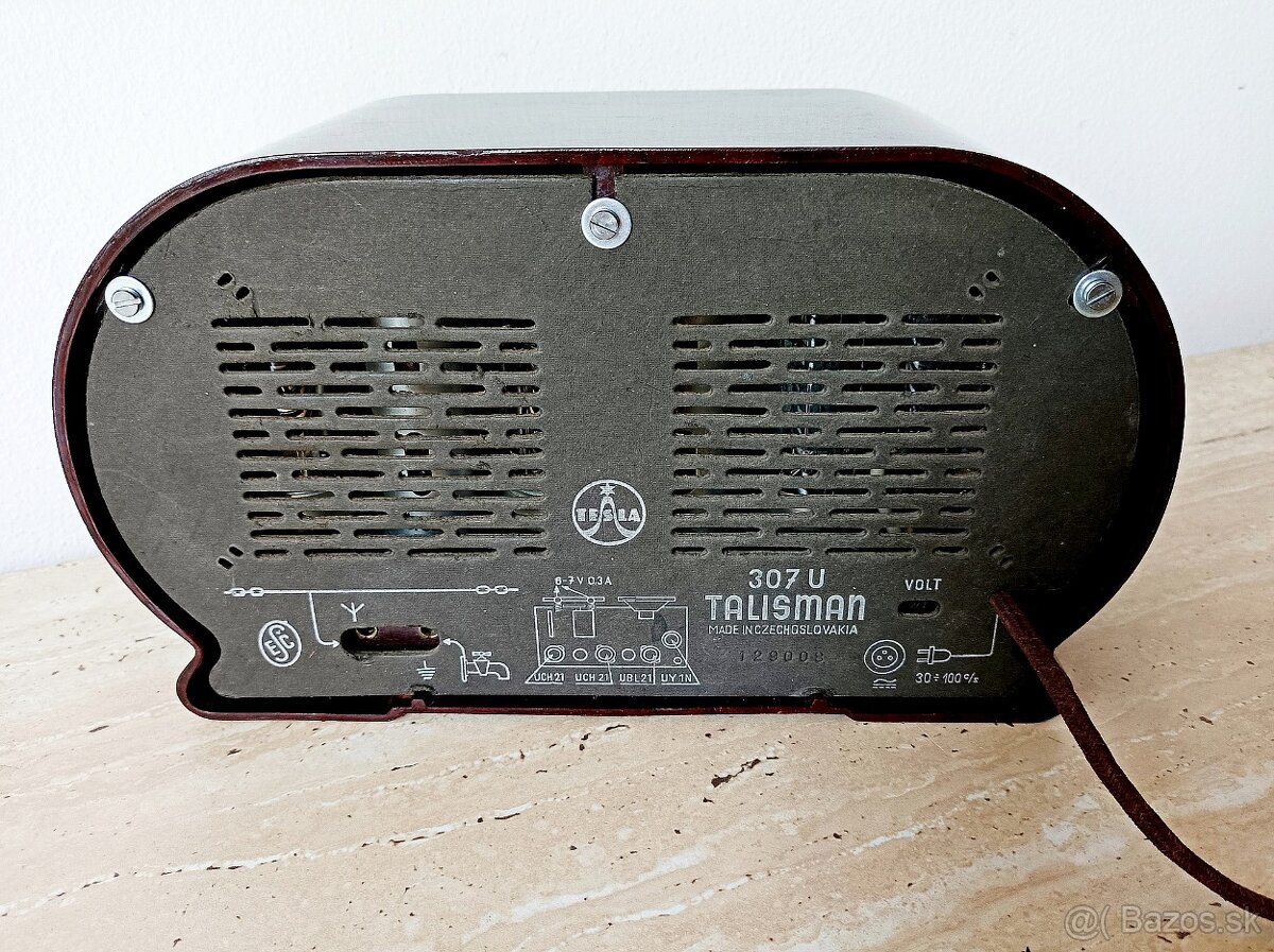 Staré rádio Tesla Talisman 307U, plně funkční, top stav - 10