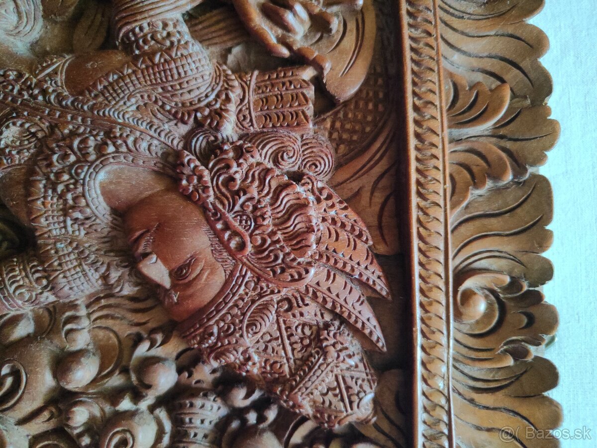 2 Drevené panely Rámájany z Bali - 10