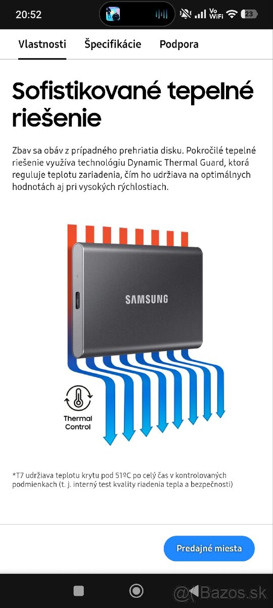 Externý disk SSD Samsung P7 2TB - 10