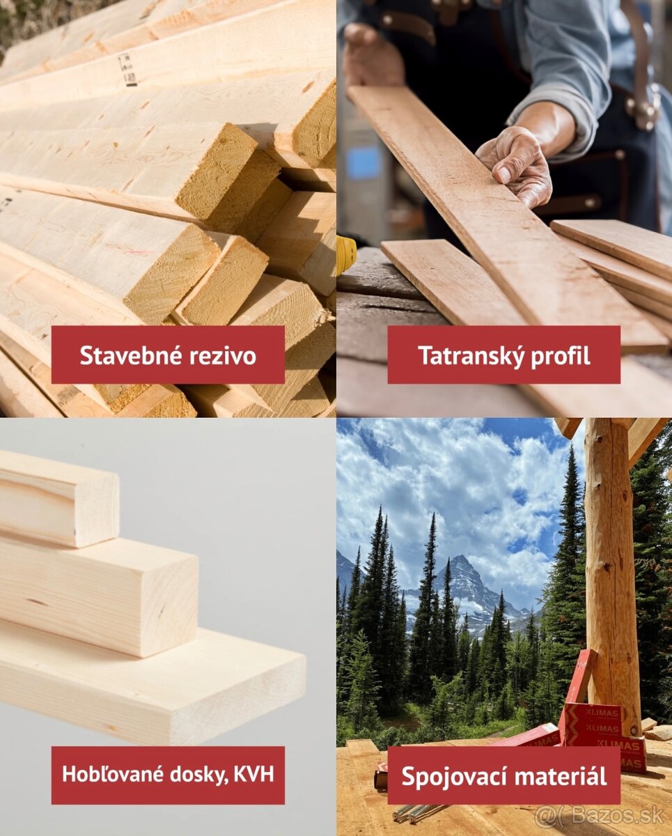 OSB dosky, stavebné rezivo, tatransky profil, KVH - 10