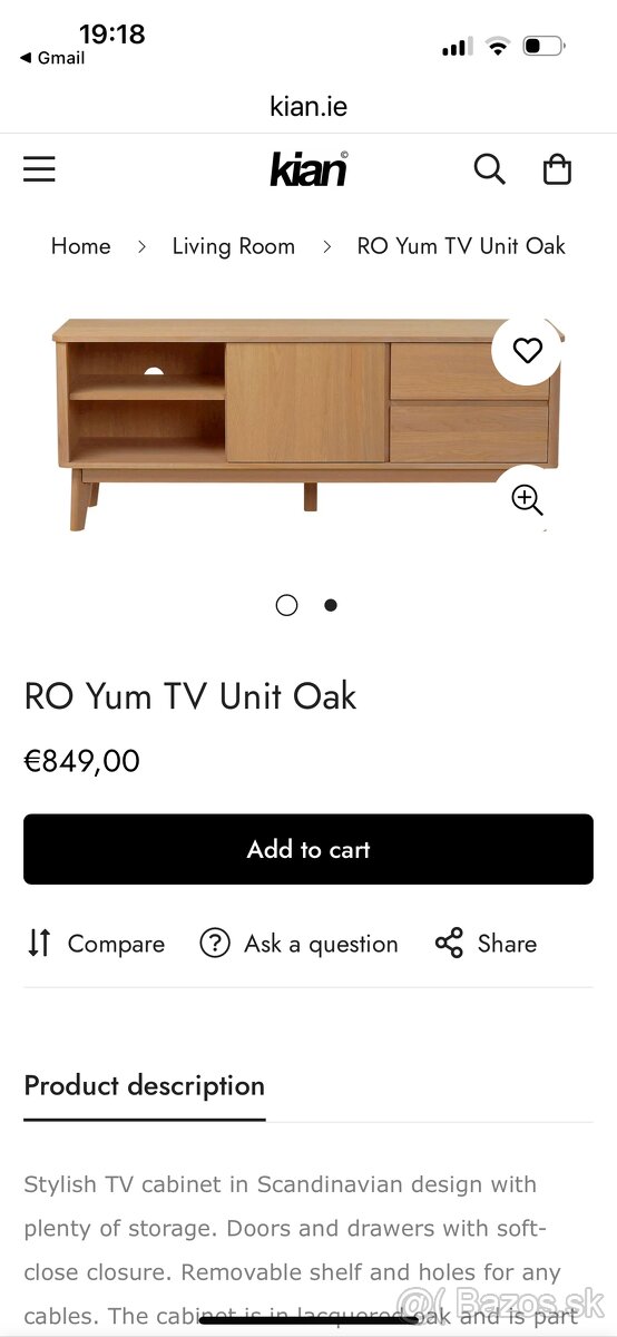 Komoda a TV stolík Rowico - 10