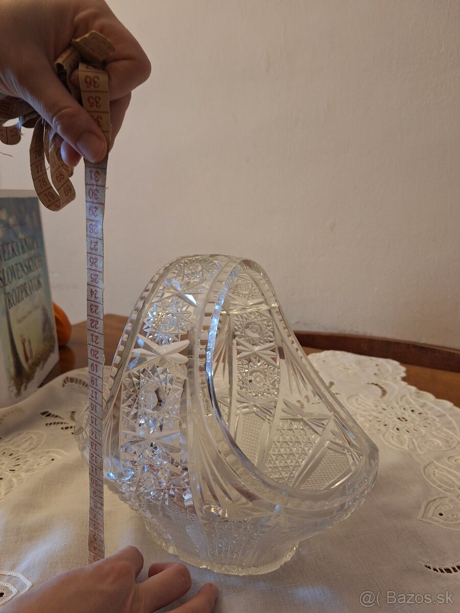2 sklenene krištáľove košíky - 10
