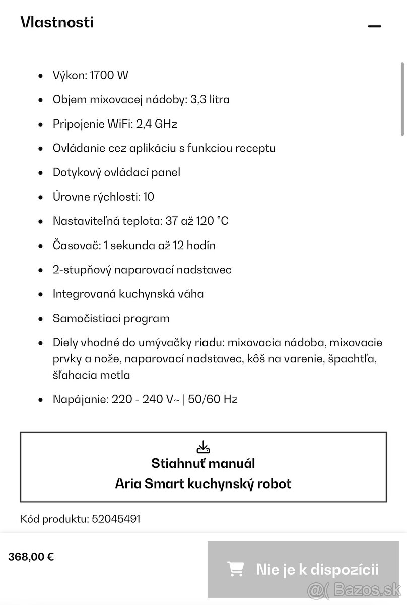 Aria smart kuchynský robot - 10