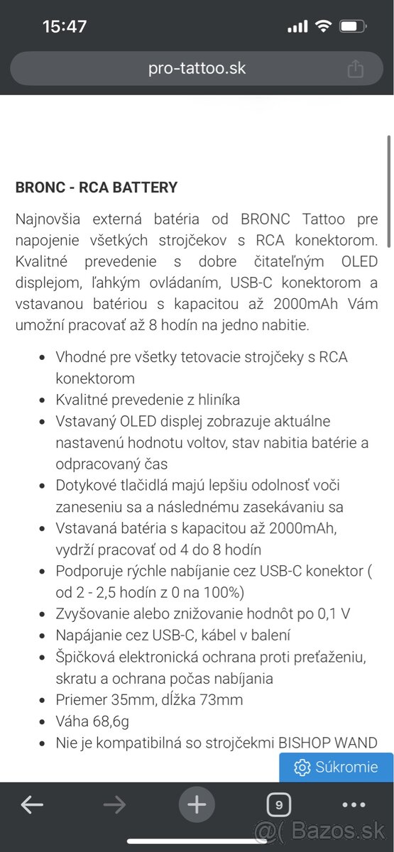 Stigma Stylist Pen tetovací strojček + Bronc RCA Battery - 10