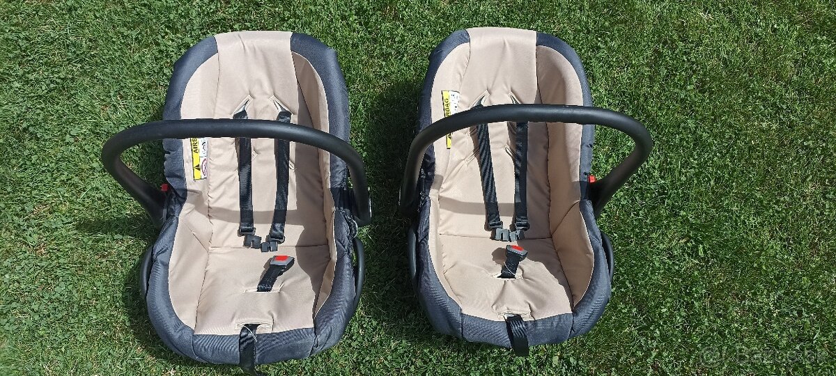 Kočík pre dvojičky/ súrodenecký kočík a vajíčka do auta - 10