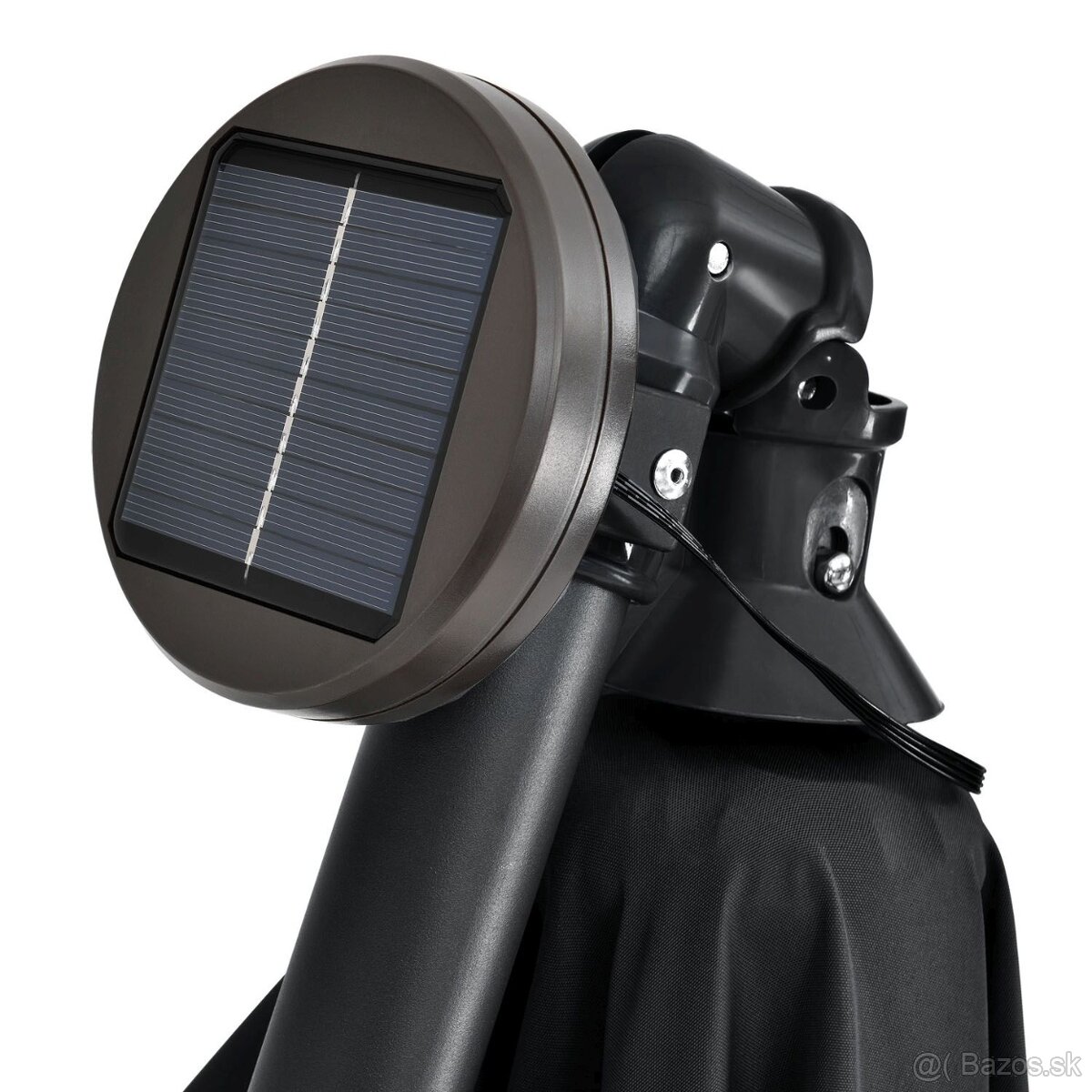 LED slnečník 3 m a 3,5 m šedá a krémová závažia a kryt - 10