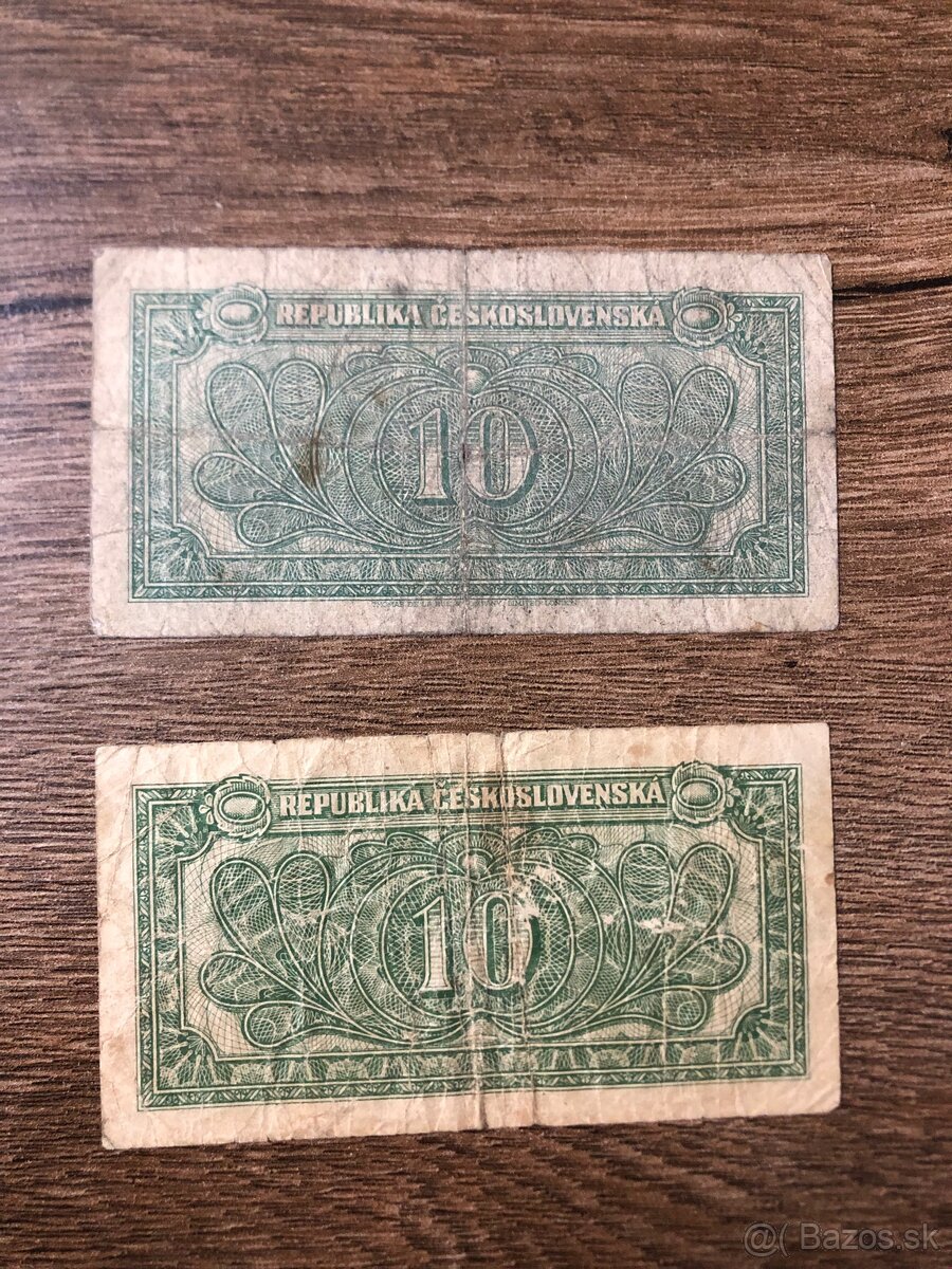 Bankovky PROTEKTORÁT a ČSR 1 - 10