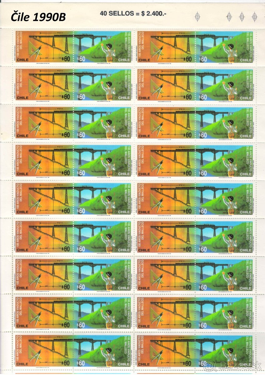 Poštové známky, filatelia: Vzácnejšie archy, bloky a aršíky - 10