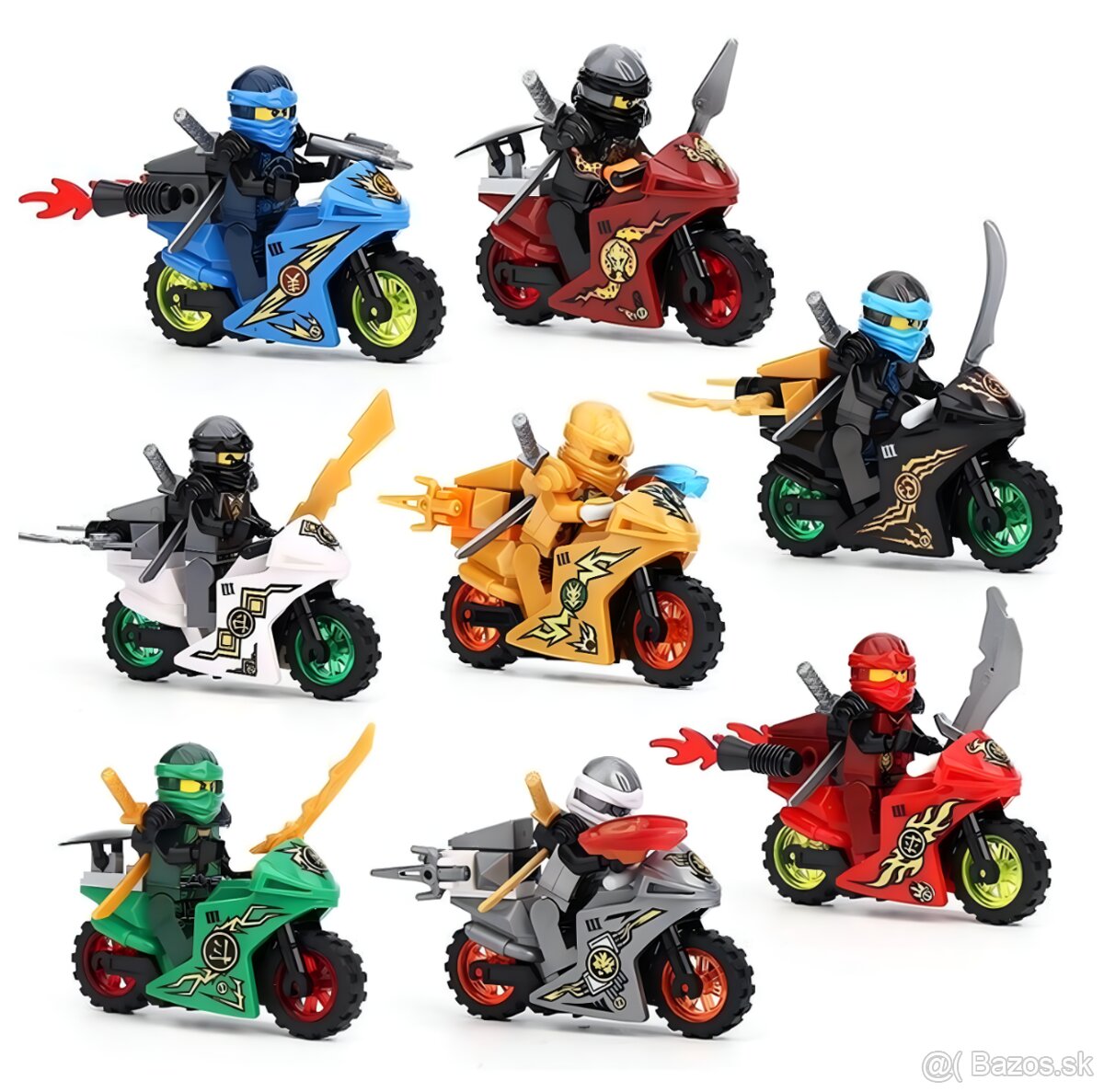 Figurky Ninjago - motorky (8ks) typ lego - nove, nehrane - 10