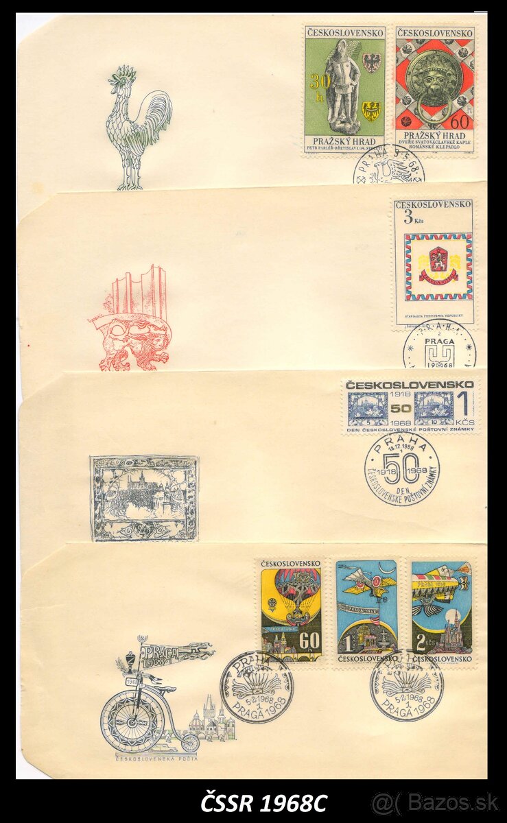 Poštové známky, filatelia: ČSSR, FDC obálky - 10