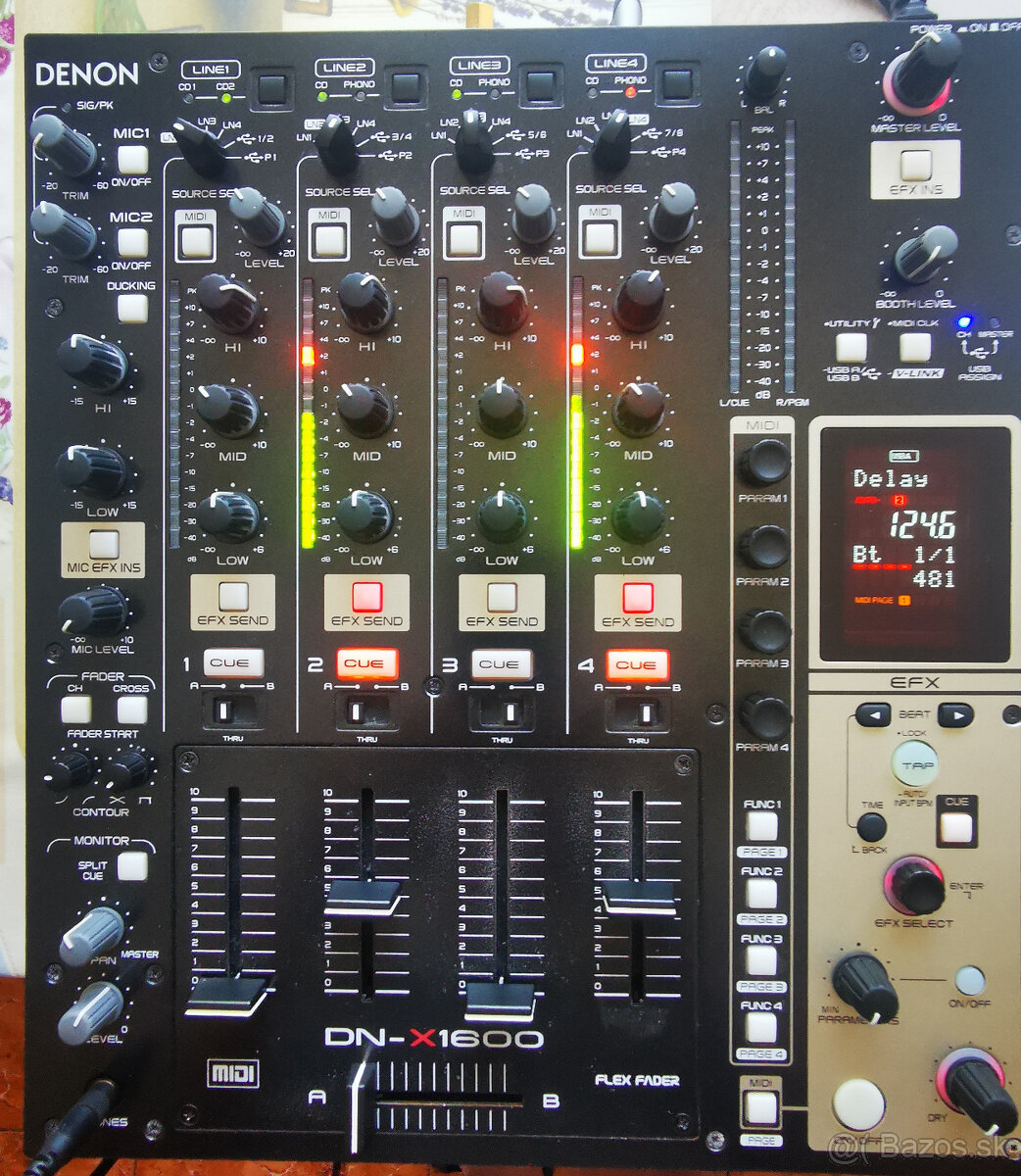 DENON DN X1600 4-kanálový digitálny DJ Mixer Top Stav - 10