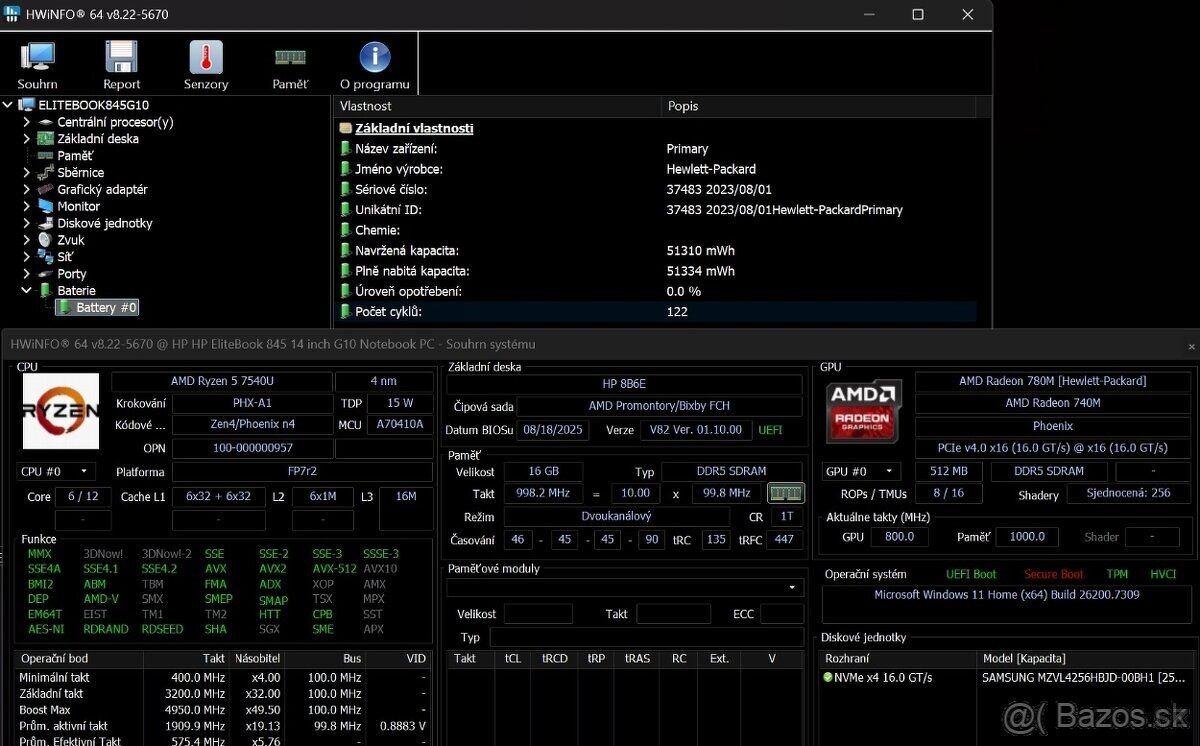 HP Elitebook 845 G10 Ryzen 5 7540U v zaruke - 10