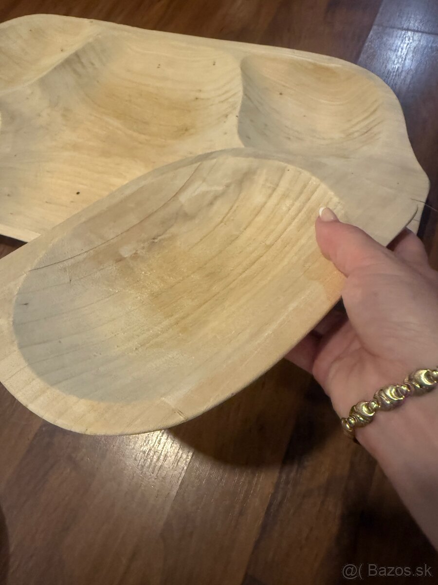 Veľká drevená misa a misky - 10