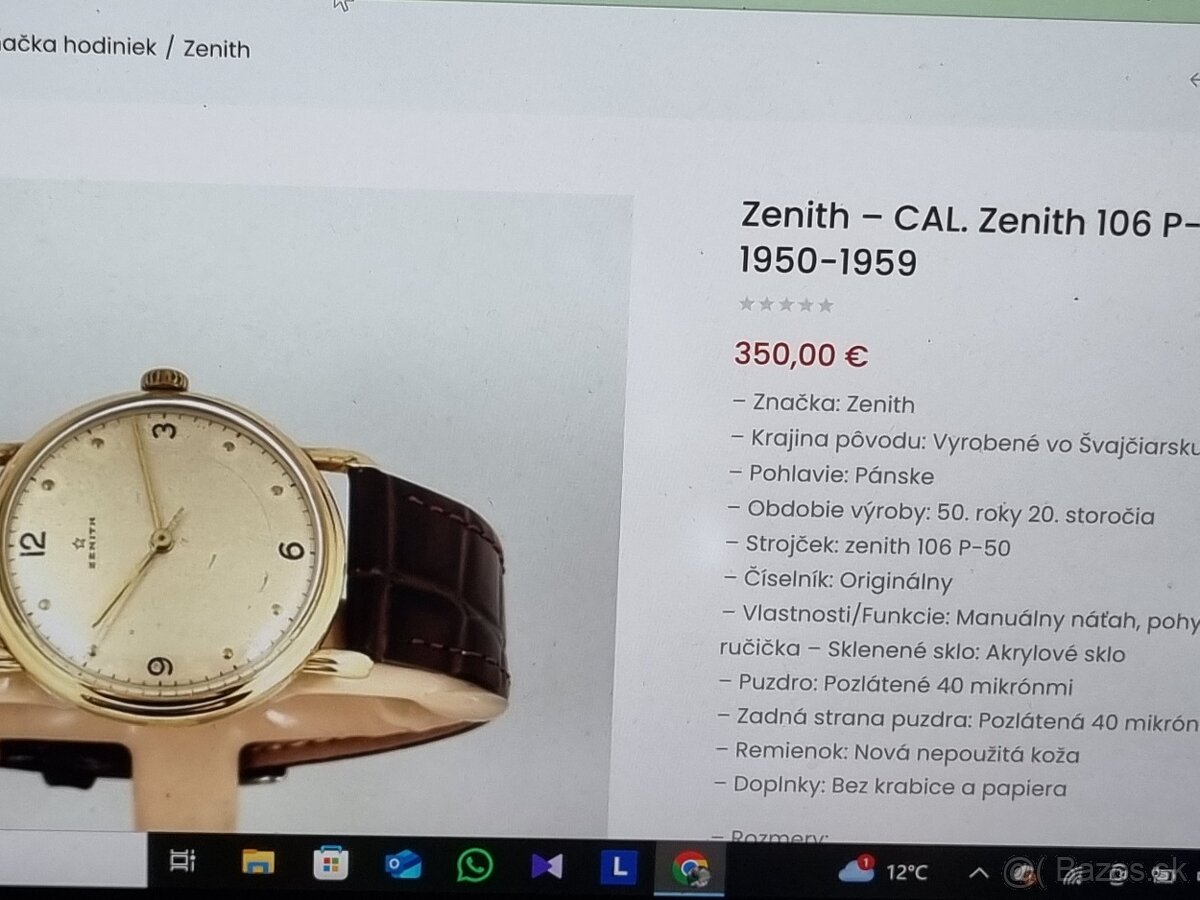 Náramkové hodinky,ZENITH. - 10