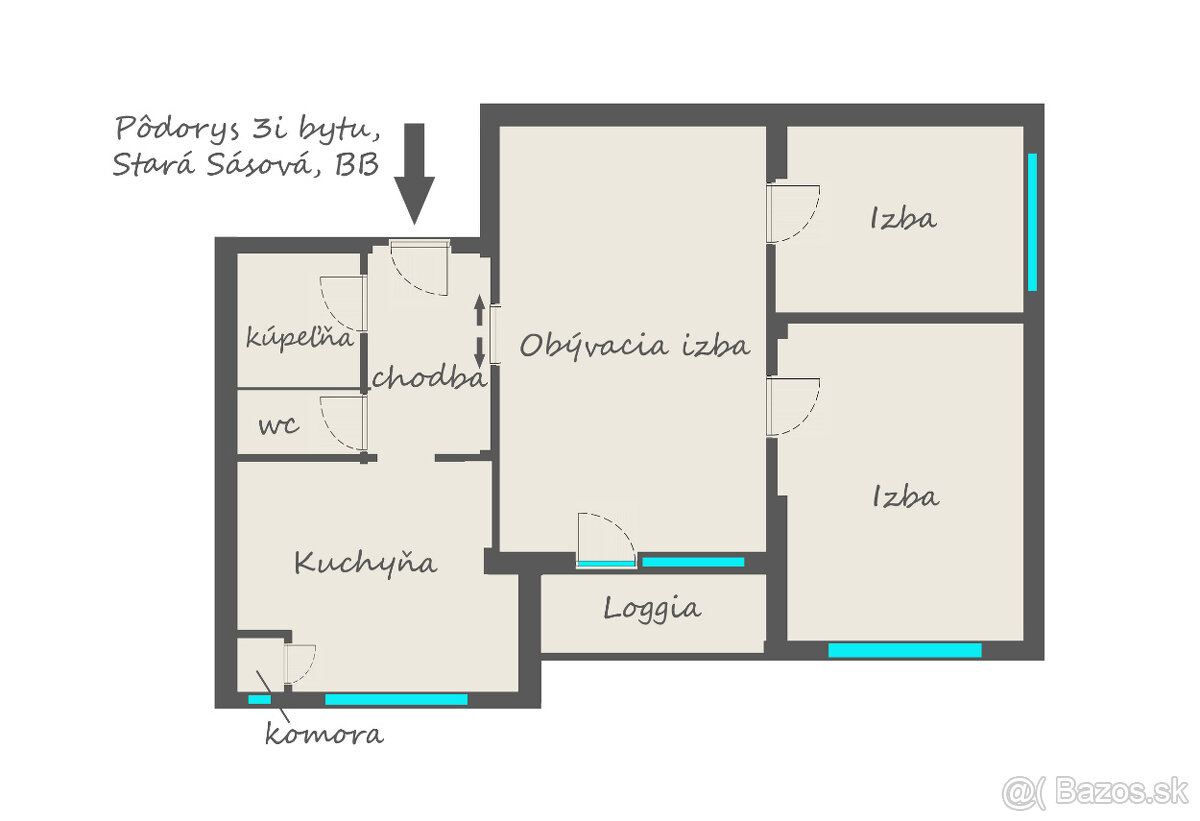 3i byt BB / MATEJA BELA / STARÁ SÁSOVÁ / LOGGIA / ZARIADENIE - 10