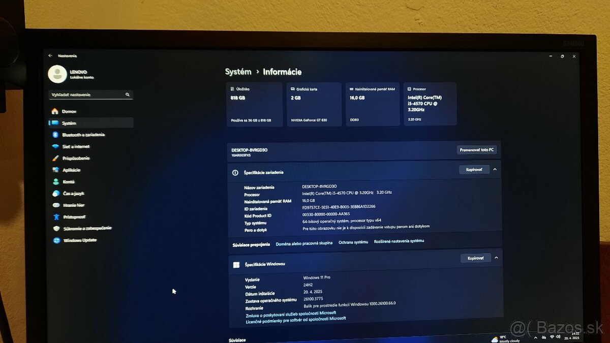 Intel Core i5-4570 3.20 GHz/16 GB DDR3/SSD+HDD/GT 630 2GB. - 10