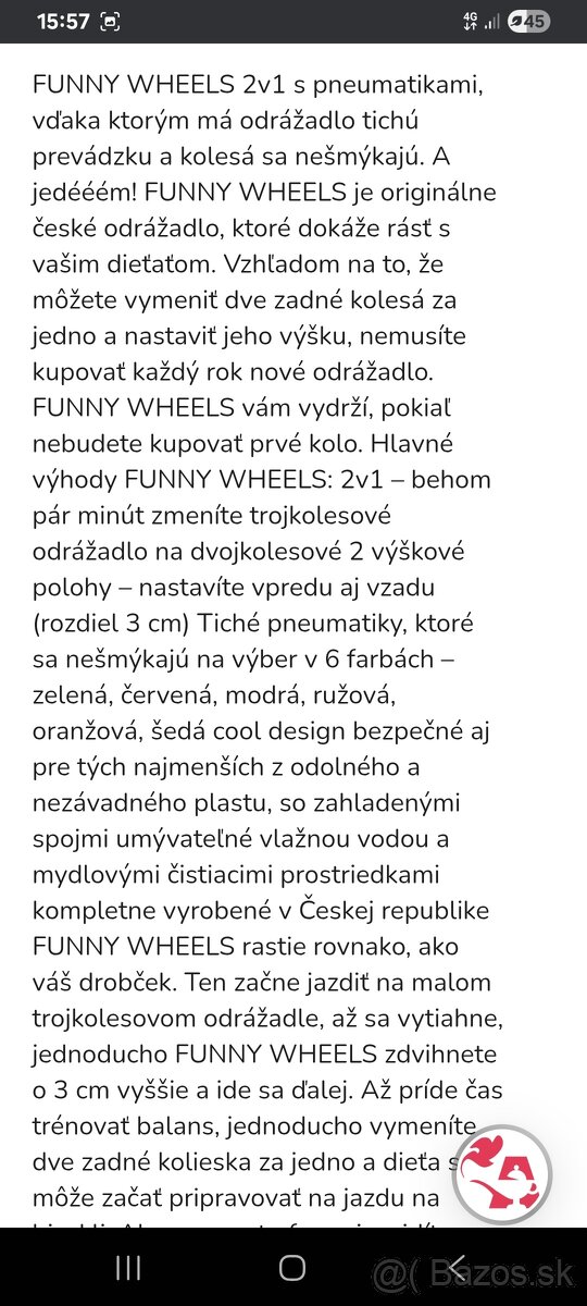 Funny wheels 2v1 odrazadlo / trojkolka - 10