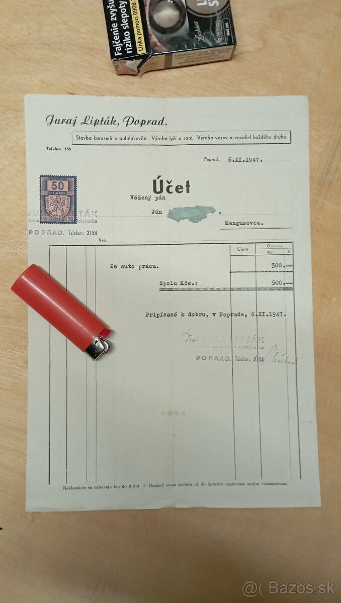 Preukaz..účtenka ..na veterán.. Škoda - 10