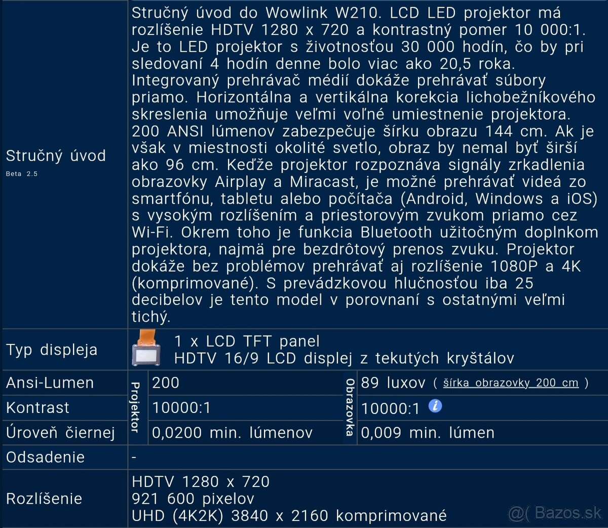 Predám projektor Wowlink HY300 - 10