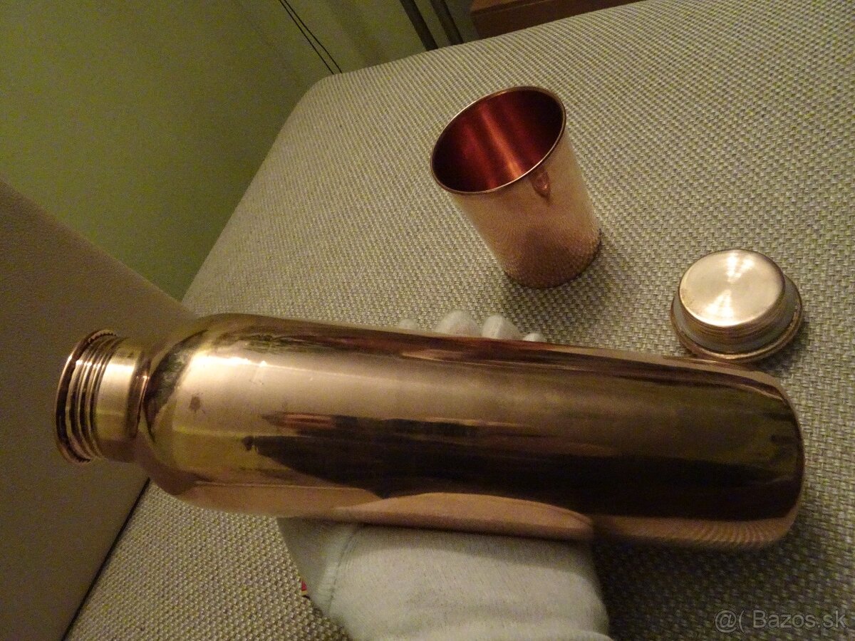 Predám veľkú medenú fľašu s kvalitnou medenou zátkou - 10