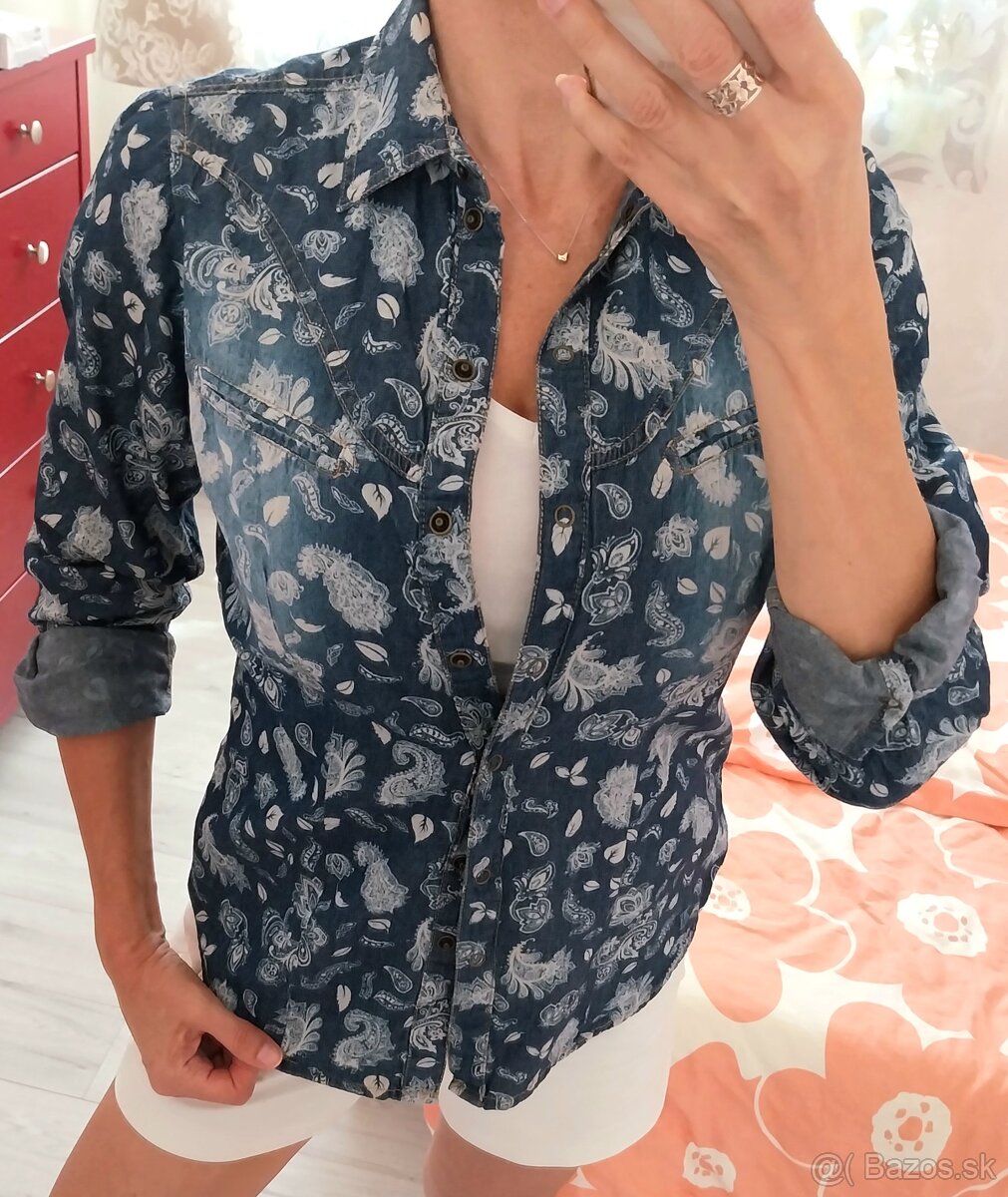 Dámska riflová košeľa - 10