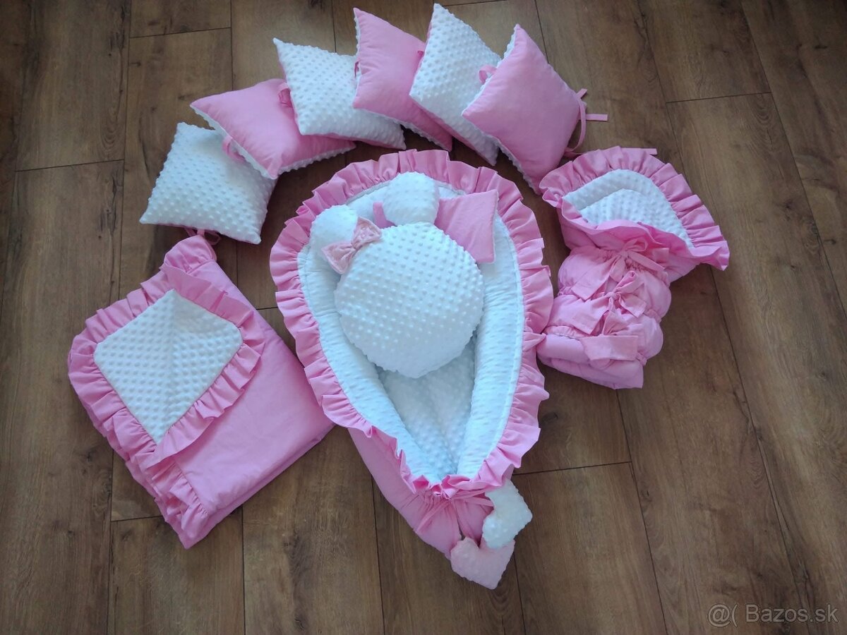 Set pre bábätko ružový s volánikmi - 10