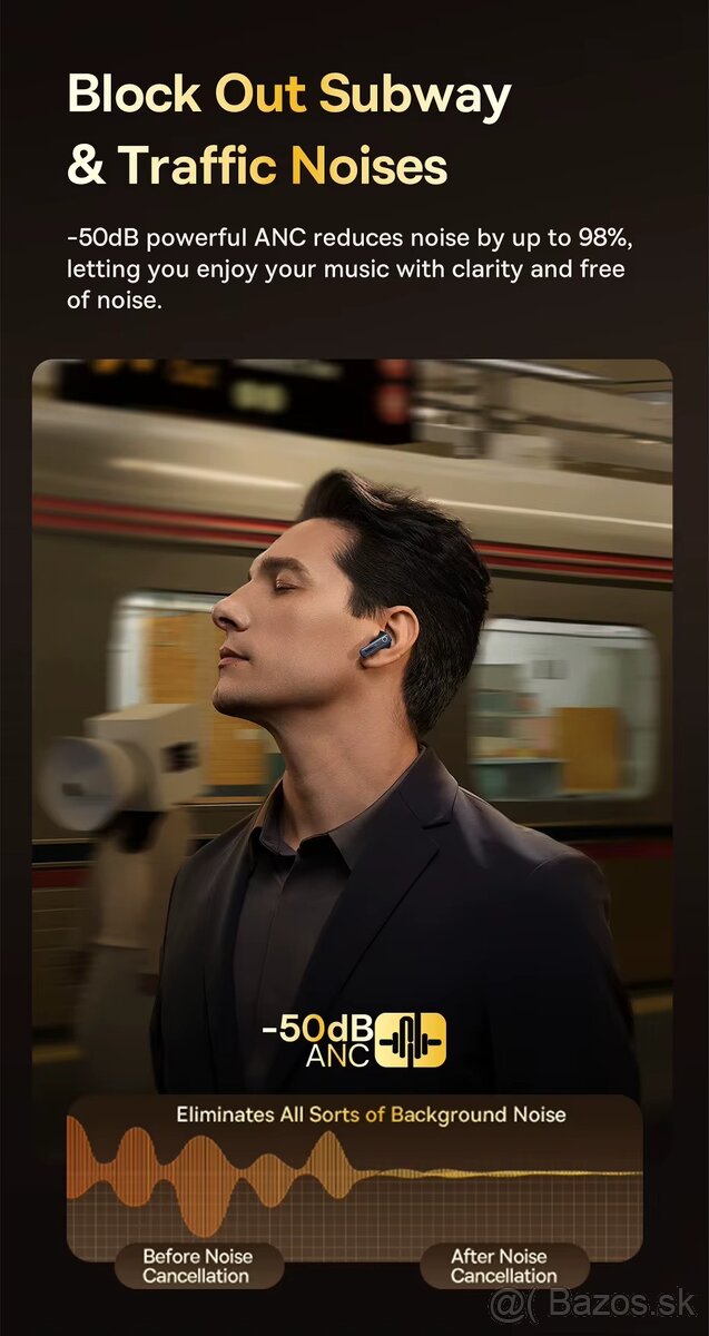 Bluetooth slúchadlá/špunty Baseus Bowie 30, ANC,65h,IPX4,APK - 10