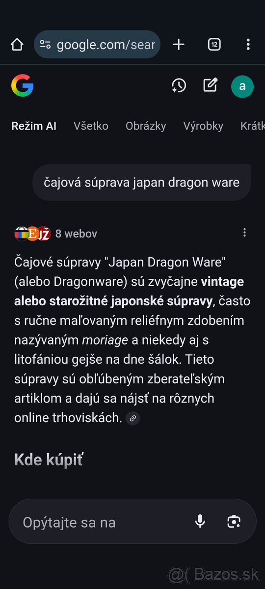 Súprava porcelánová Japan dragon ware - 10