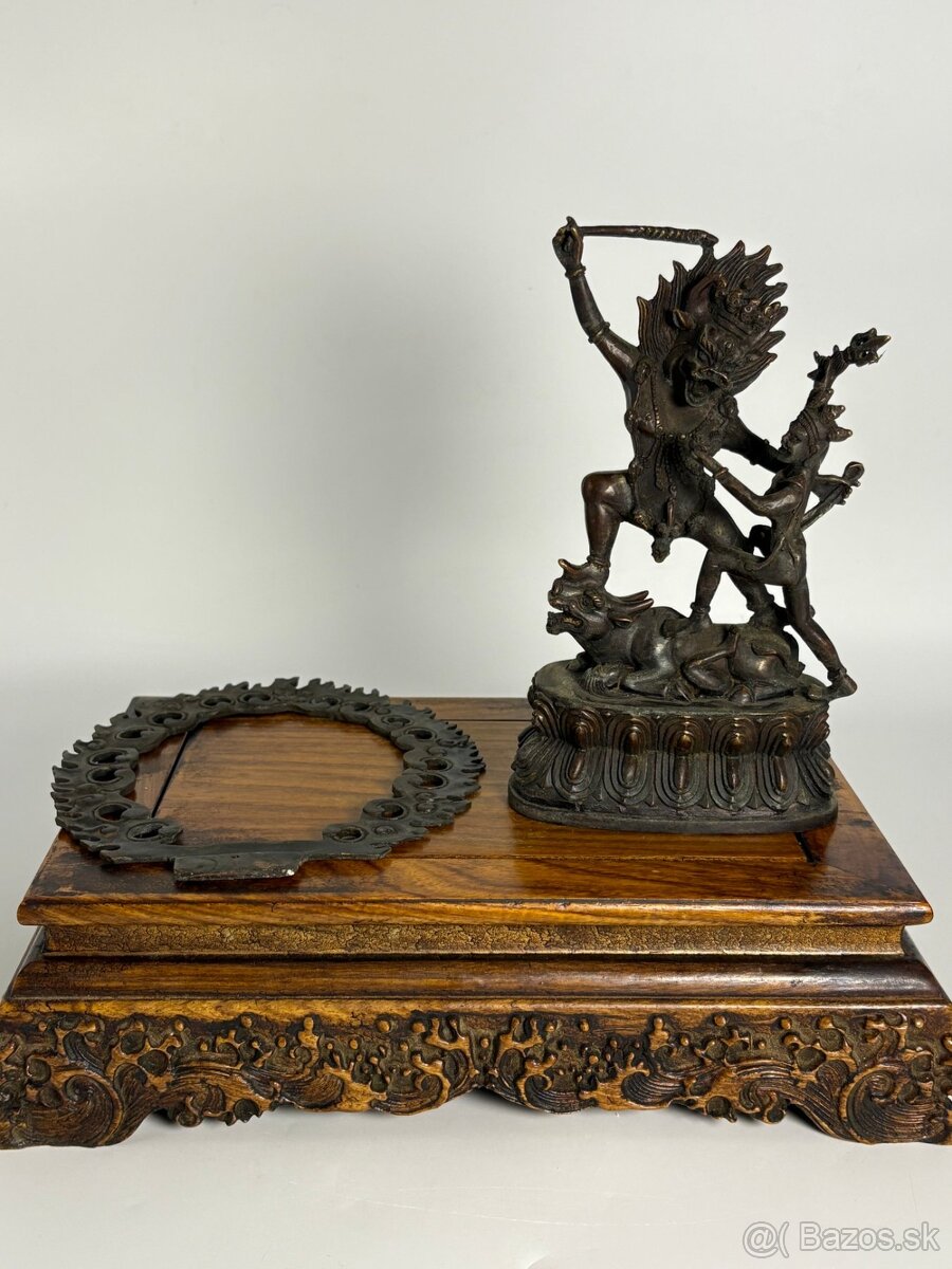 Starožitná bronzová soška Yamantaka (Tibet) - 10
