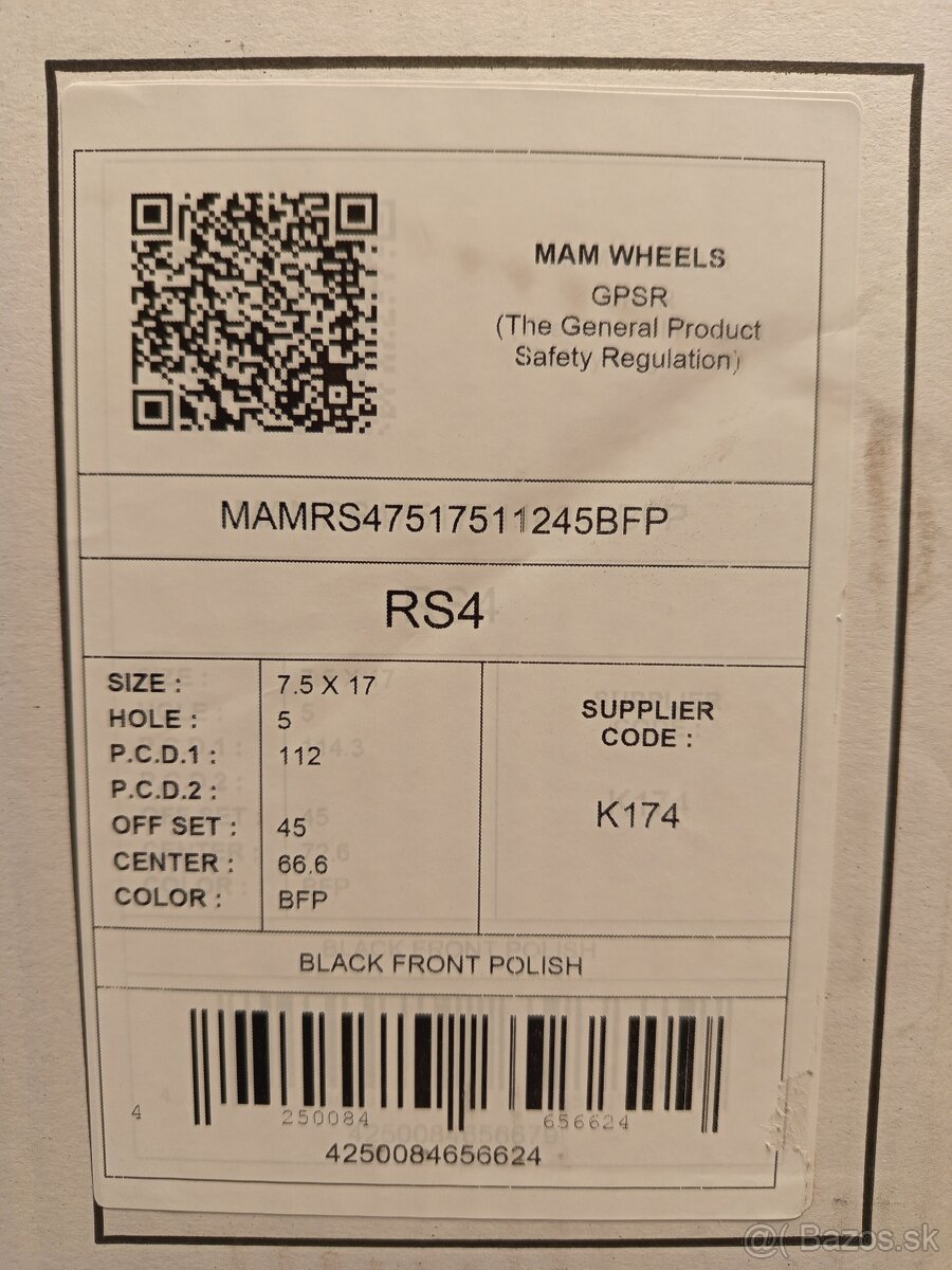 Alu disky MAM RS4 R17 5x112 7.5J Et45 a Et35 Škoda Audi Vw - 10