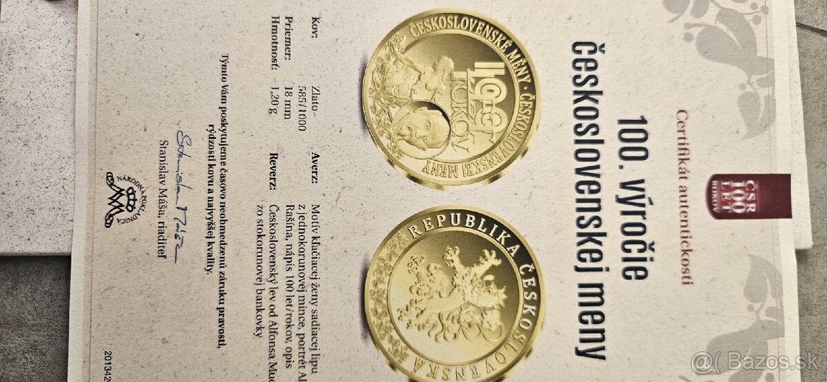 Zlate bankovy a minca - 10