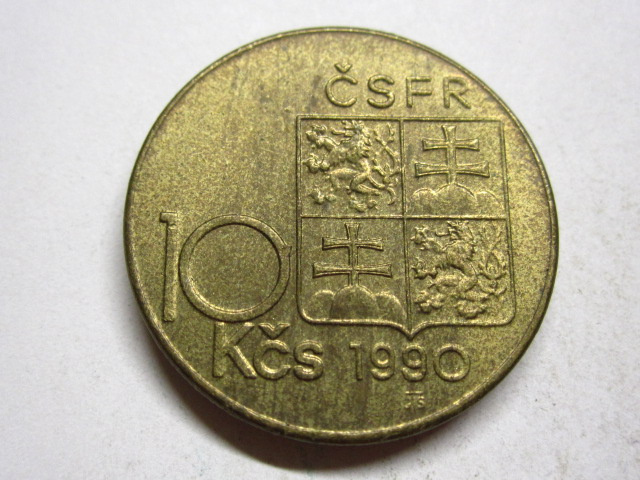 10 Kčs 1990 Masaryk, MR bez bodky - vzácne - 10