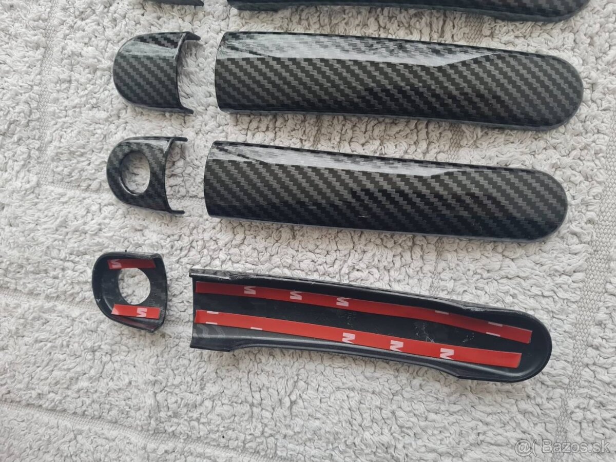 ČIERNE a KARBONOVE kľučky krytky klučiek dveri - 10