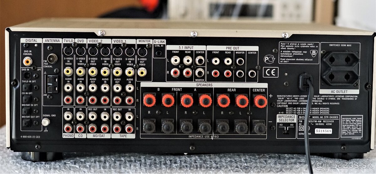 SONY STR DA 50 ES stereo receiver v provedení champagne - 10