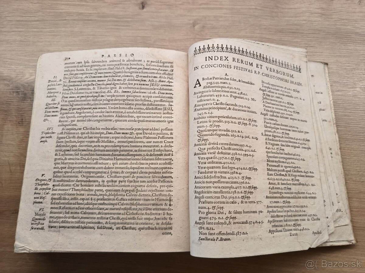 Starožitná latinská kniha 1677 pergamenová väzba - 10