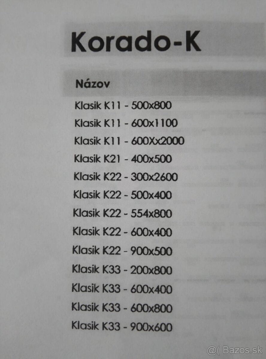 Predám radiátory značky Purmo a Korádo - 10