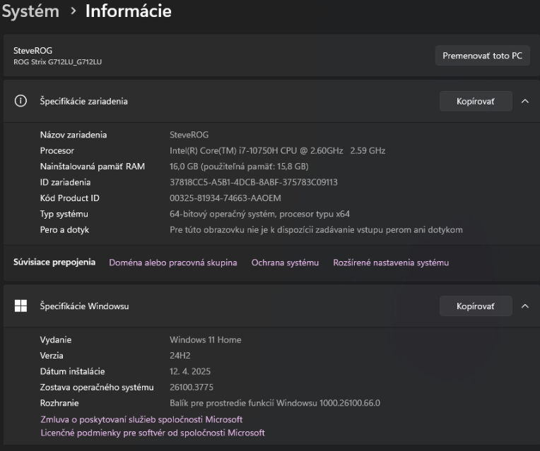 Predám NB Asus ROG Strix G17 G712LU v perfektnom stave - 10