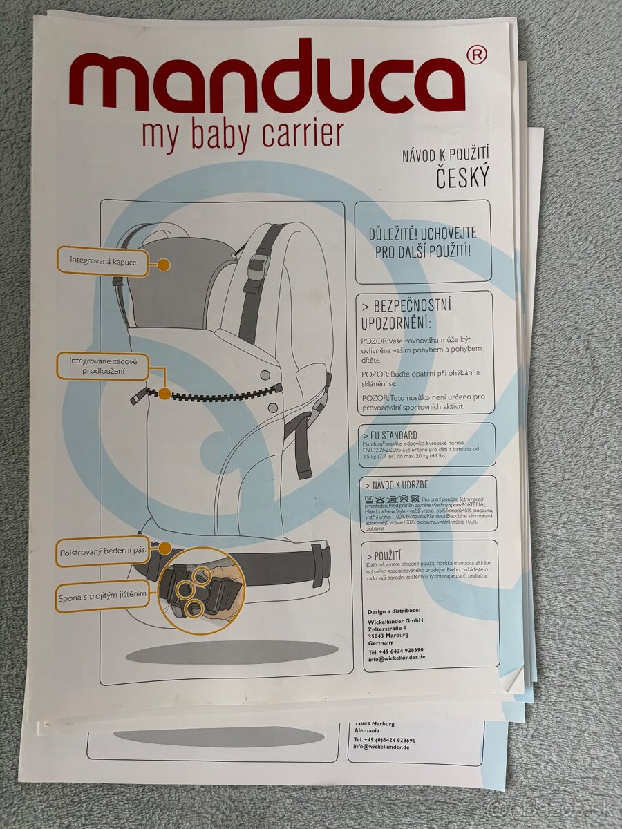Ergonomický nosič manduca - 10